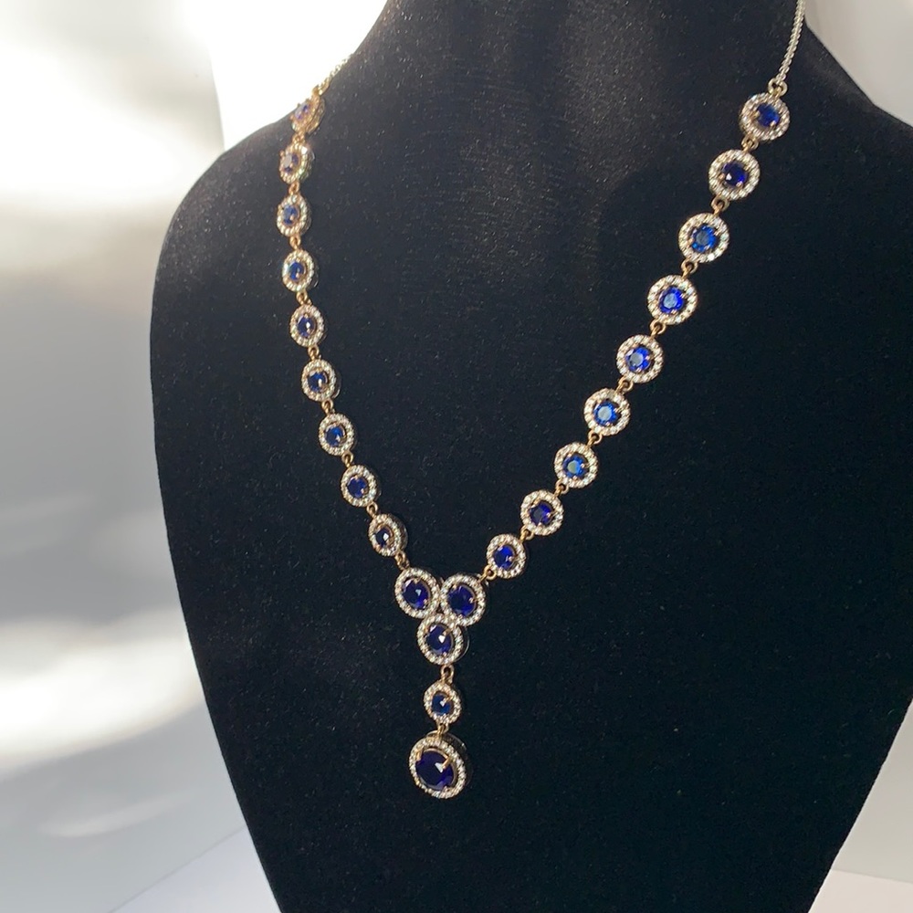 Luxurious Sterling 925 & Bronze Crystals Necklace